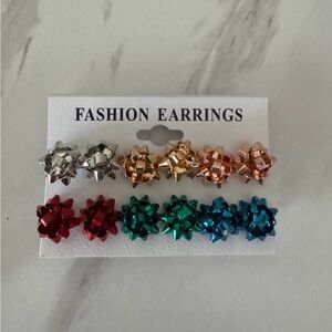 NWT Colorful Bow Earrings Set